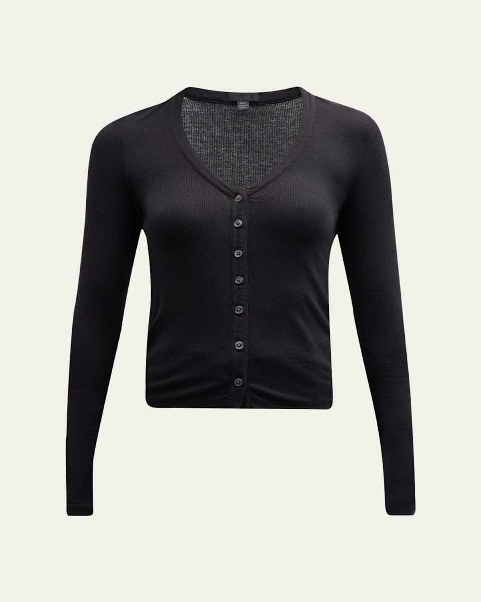 Modal Rib Slim Long-Sleeve Cardigan